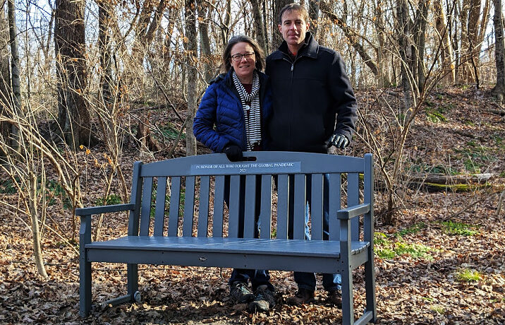 Missing memorial bench at Dwyer conservation area